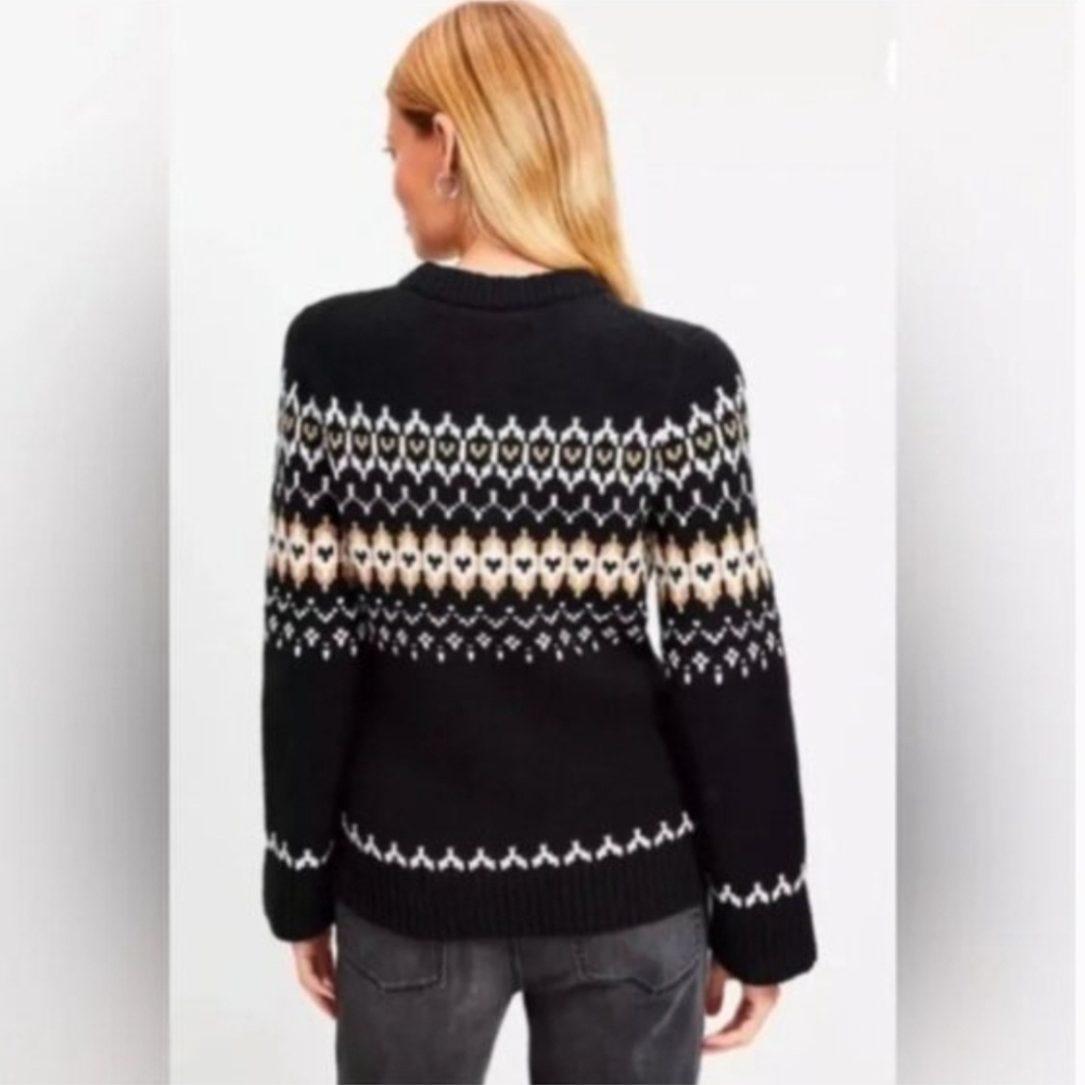 Black Fair Isle Cardigan - Picture 2 of 5